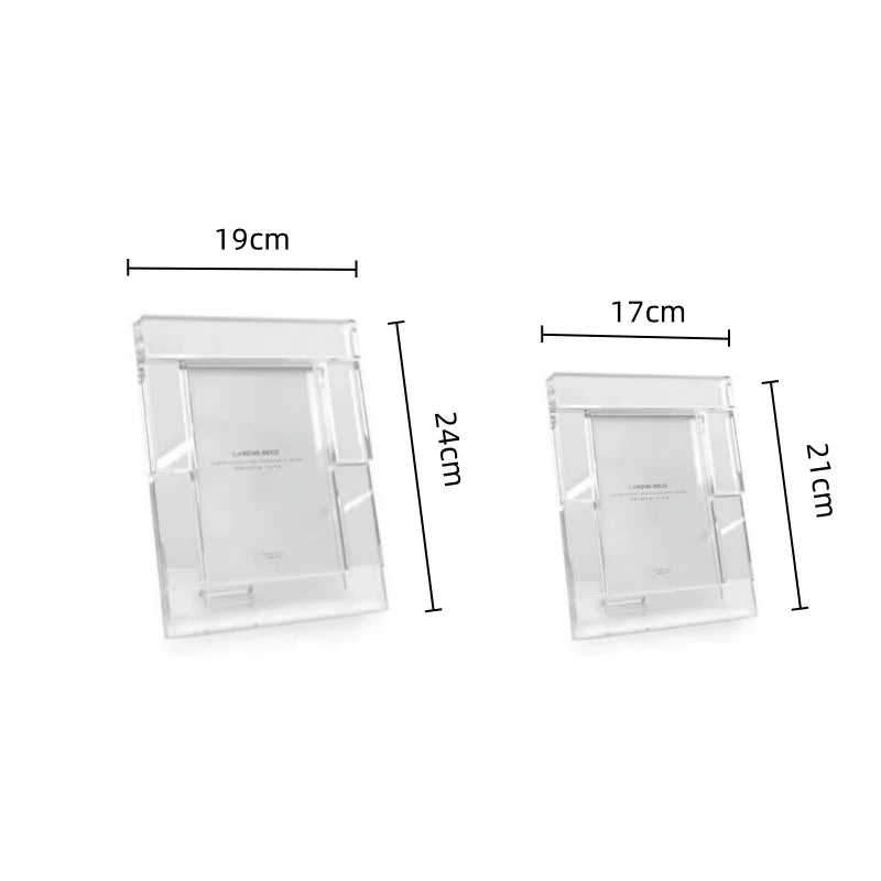 DecorBites™ Crystal Glass Cube Photo Frame for Desktop Decor - Home Decor Ornaments