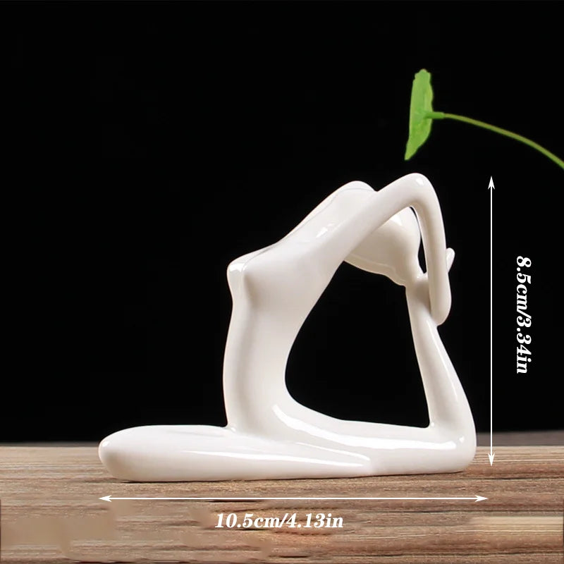 DecorBites™ Abstract Yoga Figure Porcelain Statue Home Decor Sculpture