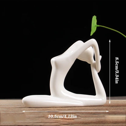 DecorBites™ Abstract Yoga Figure Porcelain Statue Home Decor Sculpture