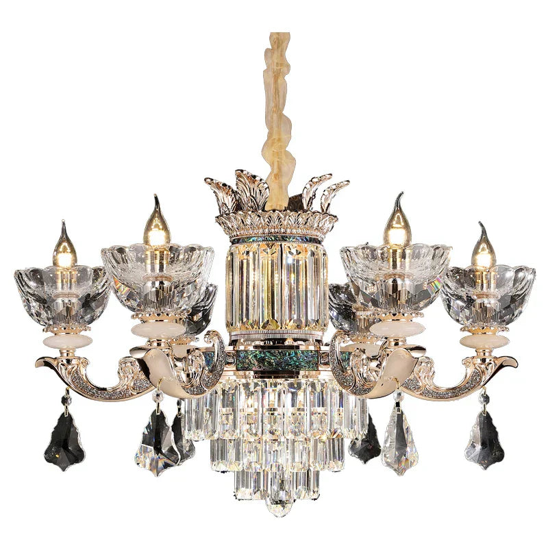 DecorBites™ Duplex European Crystal Chandelier for Staircase with Hollow Design
