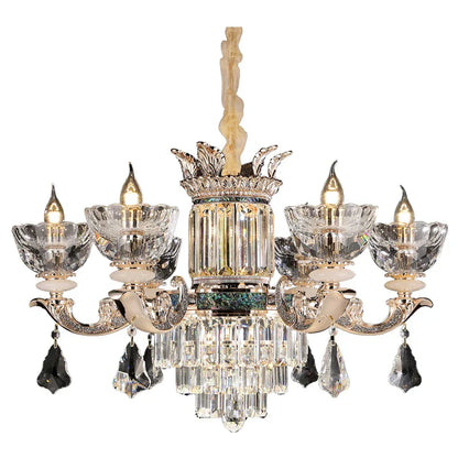 DecorBites™ Duplex European Crystal Chandelier for Staircase with Hollow Design