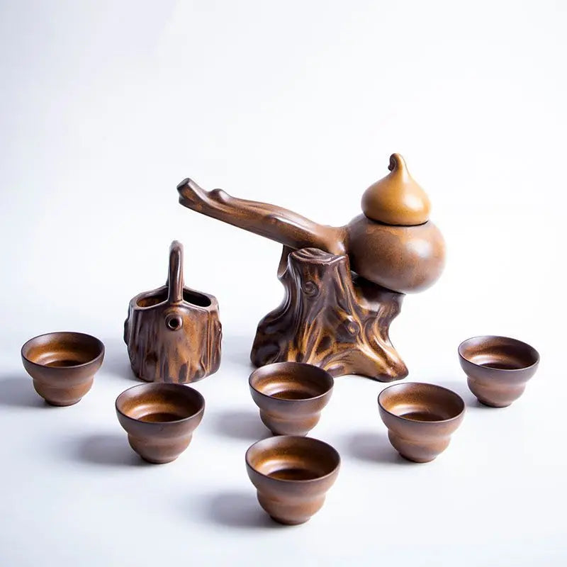 DecorBites™ Ceramic Kung Fu Tea Set: High-End, Retro, Anti-Scalding, Easy Home Brewing