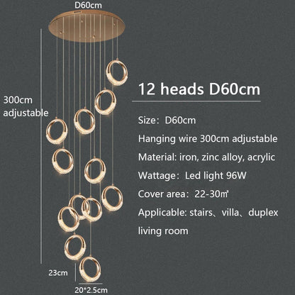 DecorBites™ Circle Ring LED Chandelier Light for Luxe Living Spaces