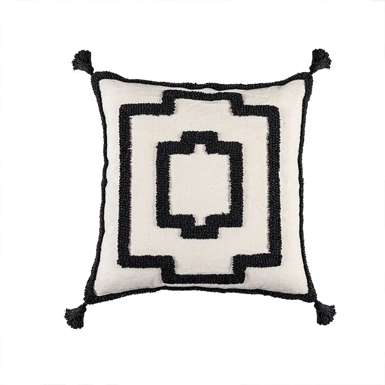 DecorBites™ Boho Geometric Tufted Cushion Cover with Fringe - 45X45/30X50CM