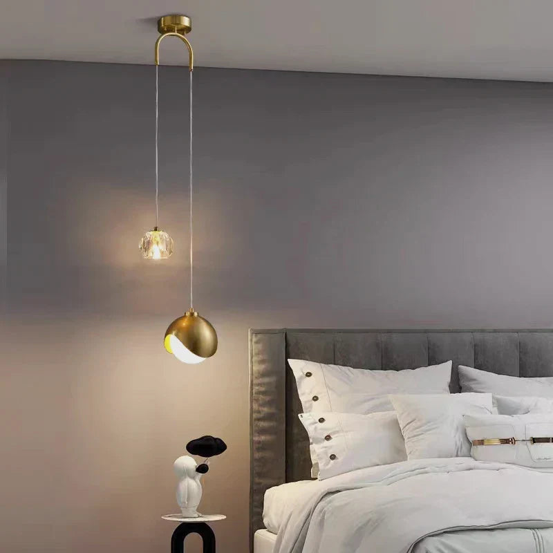 Lámparas colgantes DecorBites™ Crystal Ball: Lujo LED moderno para dormitorio, diseño minimalista nórdico