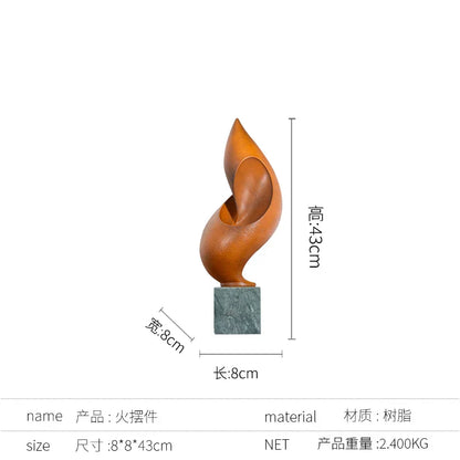 DecorBites™ Golden Ring Black and White Striped Abstract Resin Figurines Home Decor