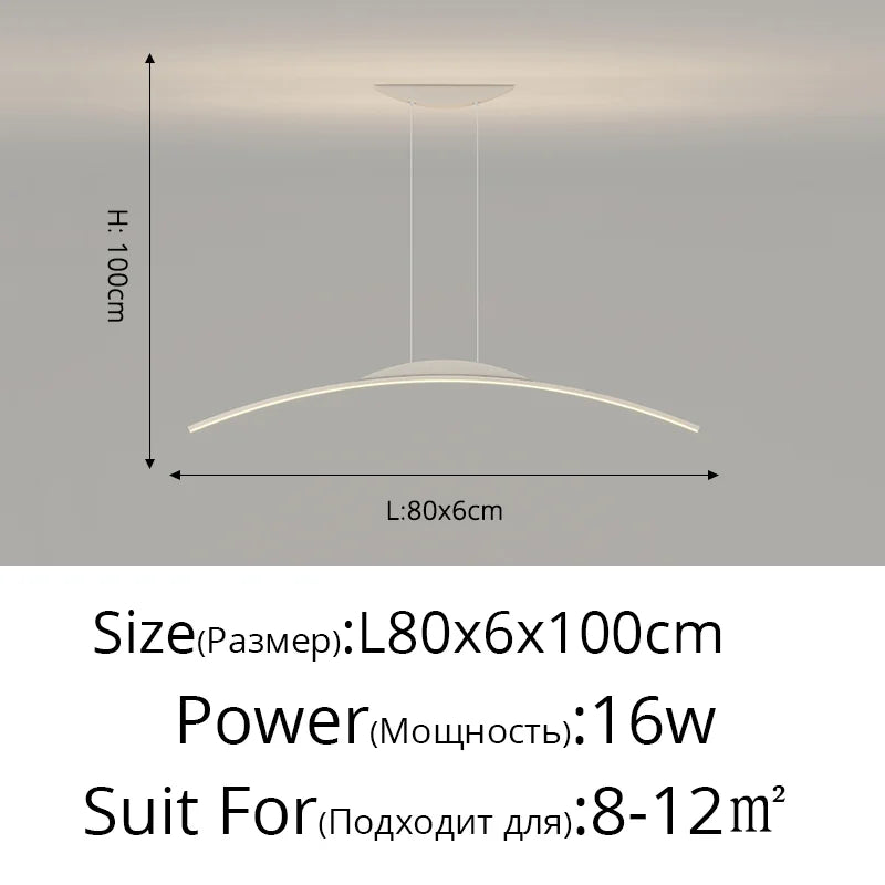 DecorBites™ LED Ceiling Pendant Lamp: Minimalist Chandelier, Height Adjustable, Home Decor Solution