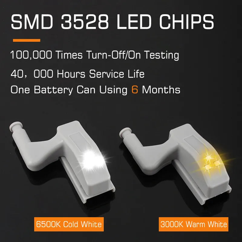 Luces LED DecorBites™ para armarios (paquete de 10) con sensor interno para vestidor o lámpara de noche de dormitorio