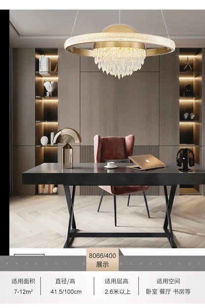 Lámparas colgantes DecorBites™ Crystal Copper: Elegante diseño nórdico para una decoración de lujo en comedores y dormitorios.