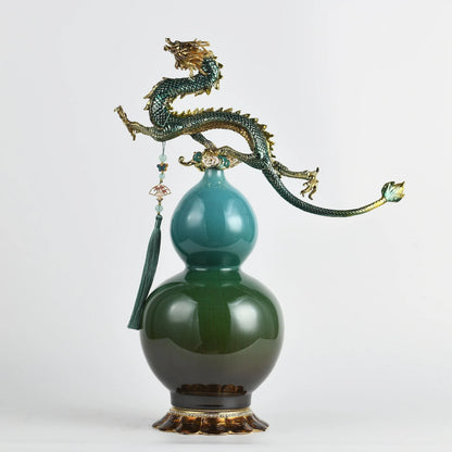 DecorBites™ Chinese Dragon Phoenix Decor for Wine Cabinet Porch Study, Modern Home Gift