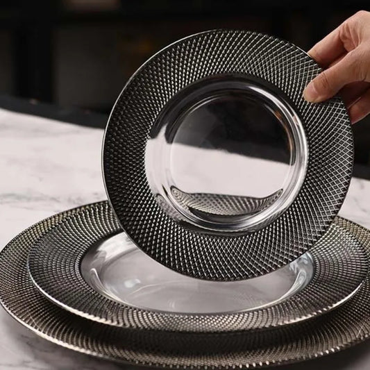 DecorBites™ Glass Steak and Pasta Plate - Versatile Tableware for Household