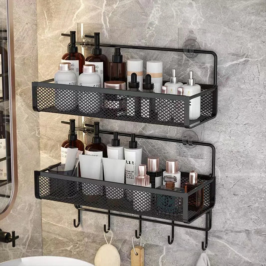 DecorBites™ Bathroom & Kitchen Wall Shelf Organizer - Square Shampoo Storage Rack