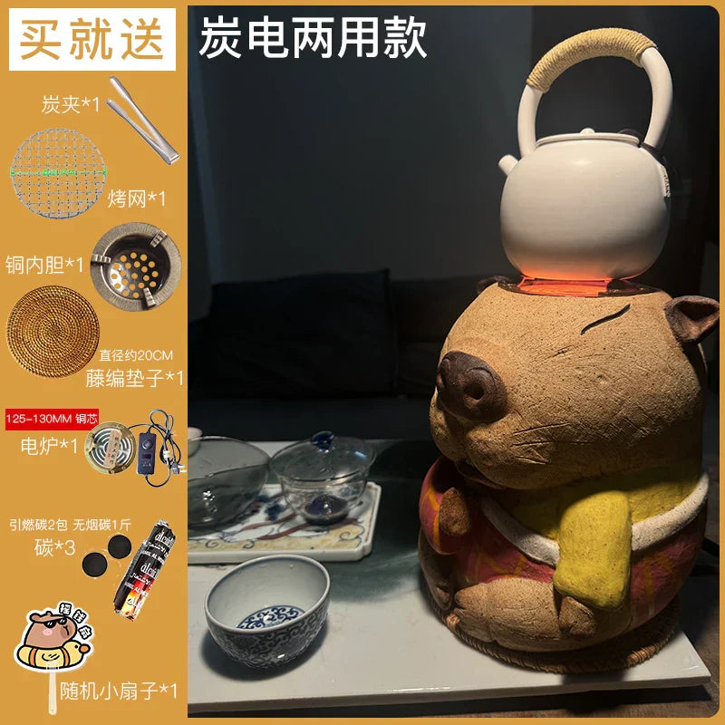 DecorBites™ Handmade Refractory Carbon Oven Surrounding Stove Electric Ceramic Stove