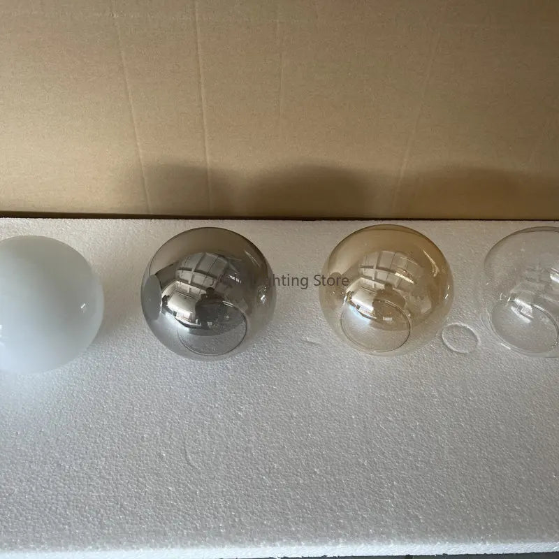 DecorBites™ Gold Glass Ball LED Chandelier for Modern Minimal Decor in Kitchen, Bedroom