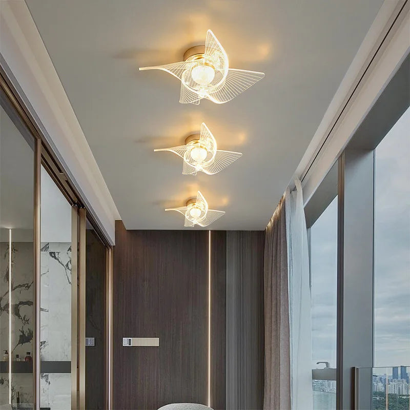 Luz de Techo LED de Acrílico Oro Decorbites™ - Iluminación de Estilo Nórdico Moderno para la Decoración del Hogar