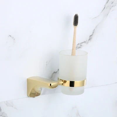 Conjunto de Herrajes para Baño Decorbites™ de Oro: Perchero para Toallas, Estante, Sostenedor de Papel, Sostenedor de Toallas, Sostenedor de Cepillo para Inodoro