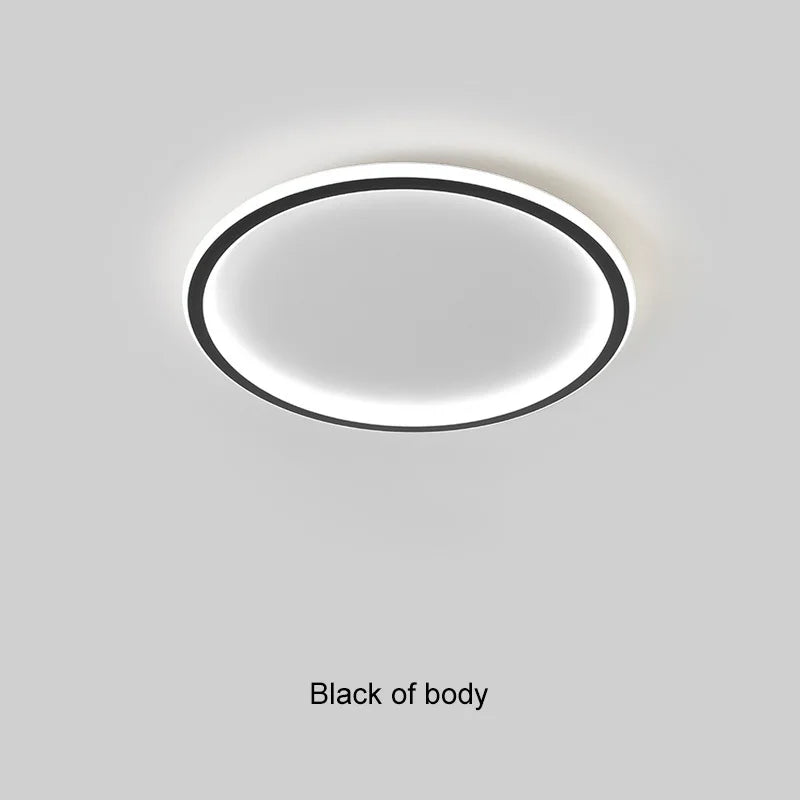 DecorBites™ Black Dimmable LED Ring Ceiling Light for Modern Living Room, Bedroom, Kitchen Décor
