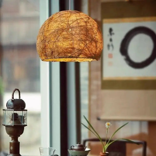 DecorBites™ Handmade Rattan Bamboo Pendant Lamp for Creative Living Room Lighting