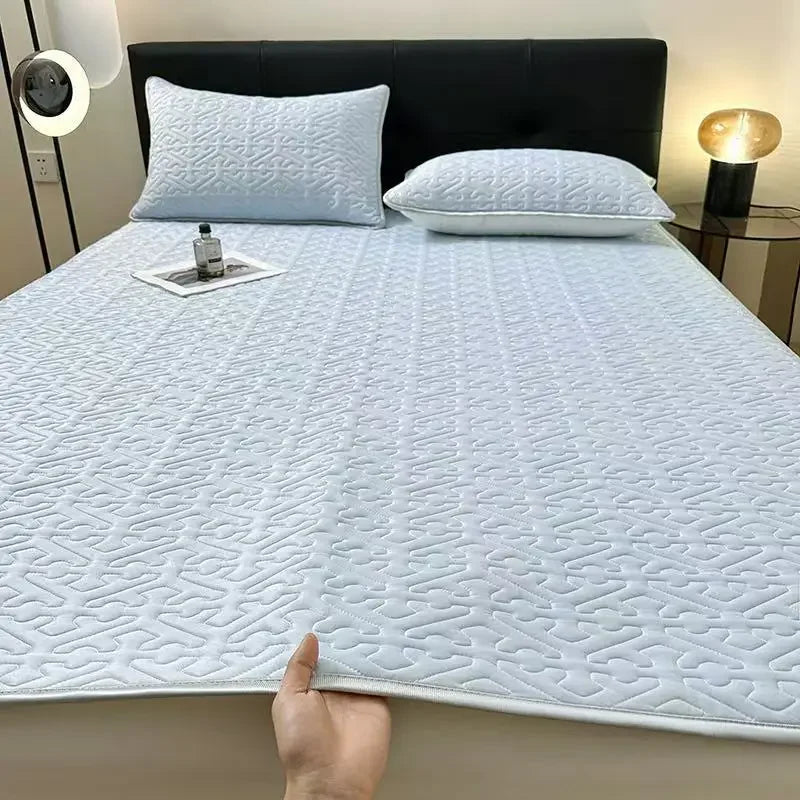 DecorBites™ Latex Cooling Mat Set: Washable, Soft, Breathable Bed Sheet - 3 Pieces