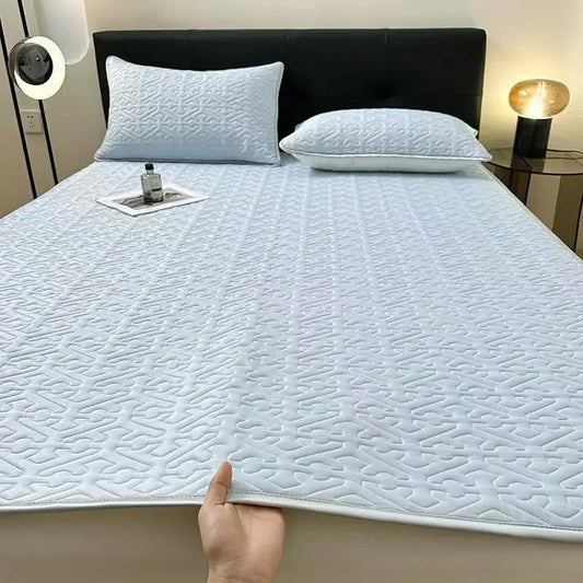 DecorBites™ Latex Cooling Mat Set: Washable, Soft, Breathable Bed Sheet - 3 Pieces