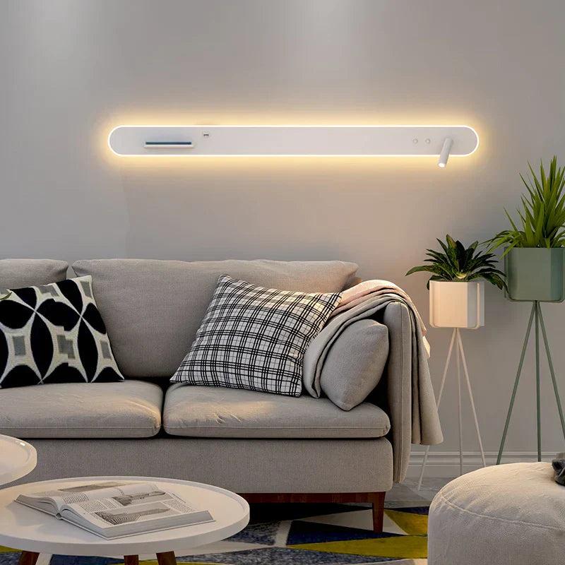 مصابيح حائط بجانب السرير من DecorBites™ مزودة بمفتاح ومنفذ USB وشحن لاسلكي لغرفة النوم المنزلية