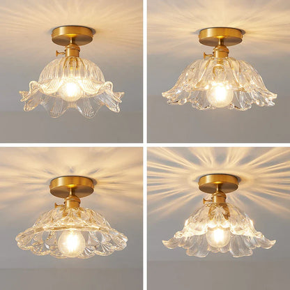 DecorBites™ Glass Copper LED Ceiling Light - Simple Art Decorative Chandelier