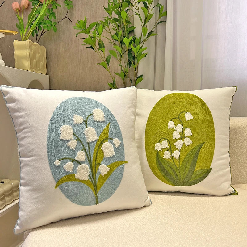DecorBites™ Blue Hyacinth Square Pillowcase, Non-Scripta Design, Modern Home Decoration
