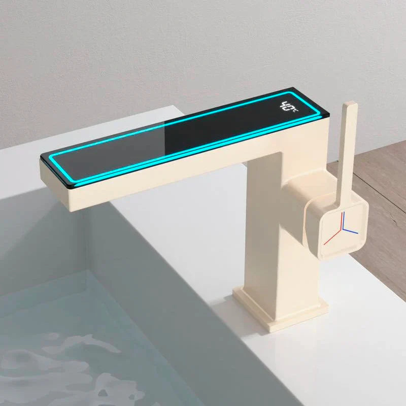 DecorBites™ Gun Grey Digital Display Basin Faucet: Modern Black Bathroom Sink Tap with Temperature Display