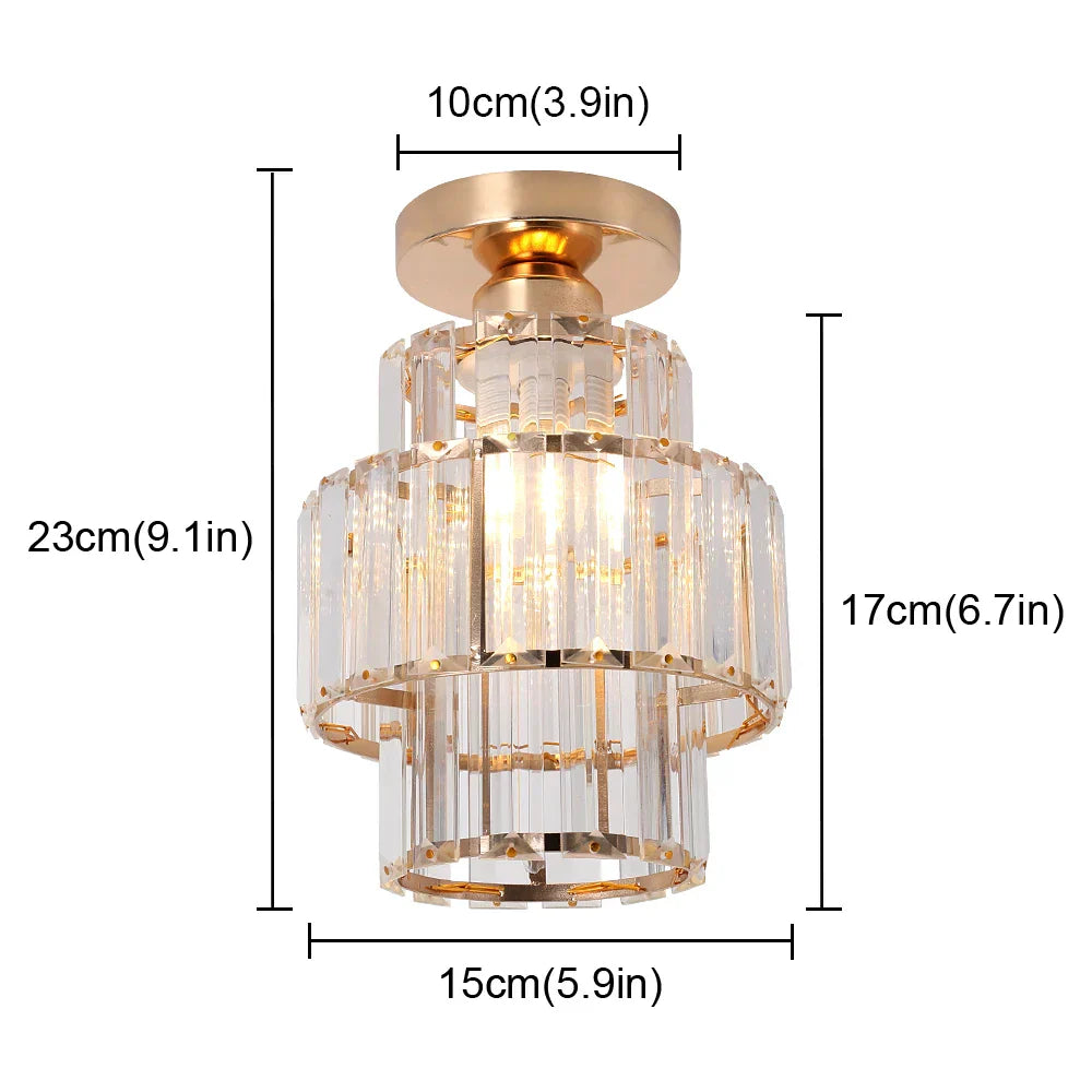 DecorBites™ K9 Crystal Pendant Light LED Ceiling Lamp Nordic Chandelier for Living Room