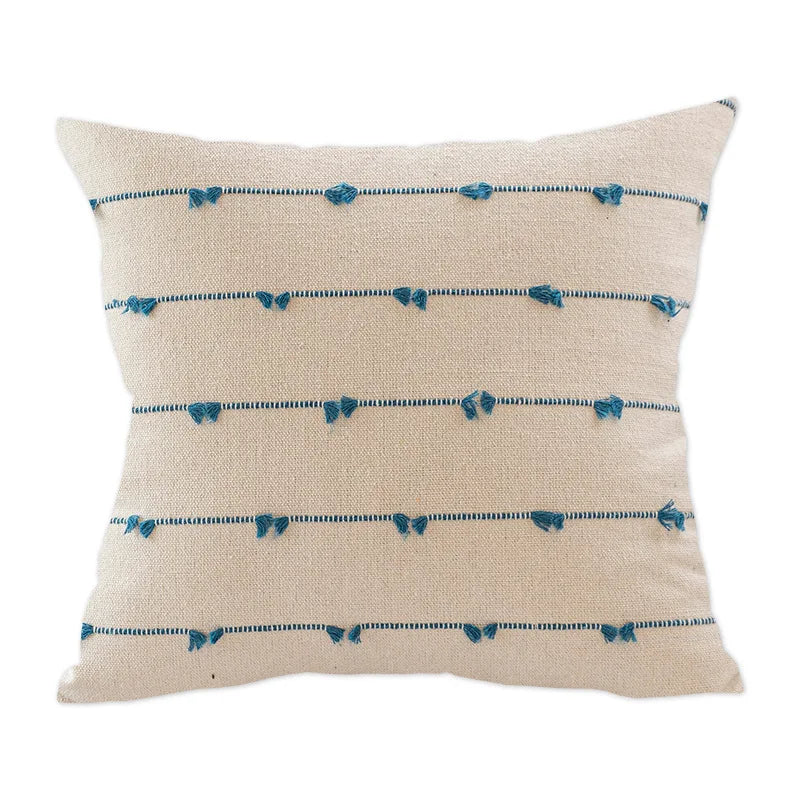 طقم غطاء وسادة من قماش الجاكار المخطط من ديكوربايتس™: أزرق، أصفر، رمادي، وردي، بيج، أسود