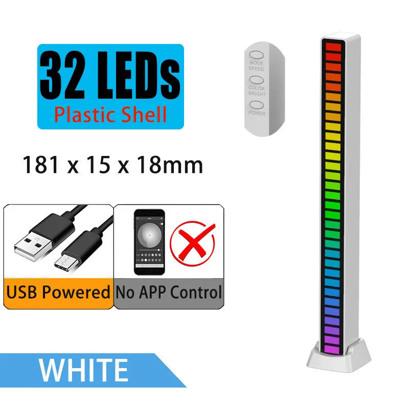DecorBites™ LED Sound Control Light Bar with Bluetooth for Car Room TV Decoration