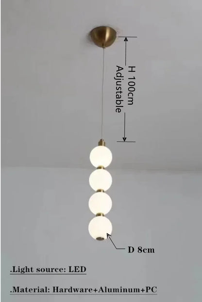 Nordic Magic Bean Round Gold Pendant Light