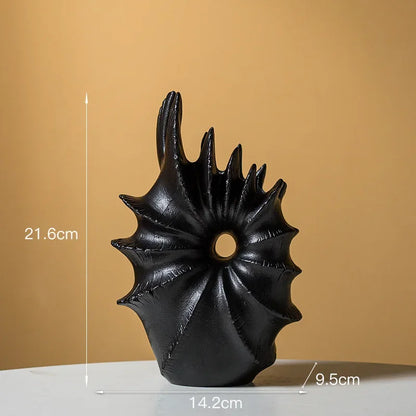 DecorBites™ Conch Shape Ceramic Vase for Artificial Flower Arrangements