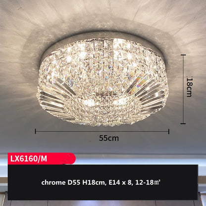 DecorBites™ Crystal LED Ceiling Lights Shiny Gold/Chrome Steel E14 Mount Fixtures
