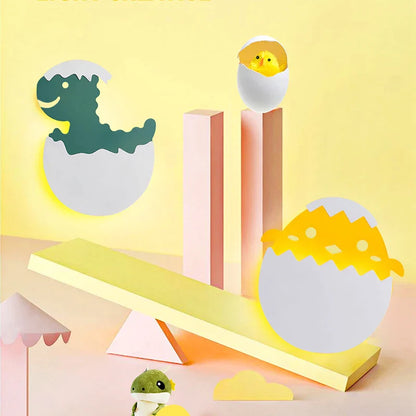 DecorBites™ Dino Egg LED Kids Wall Lamp: Cute Cartoon Bedside Light for Nursery Bedroom