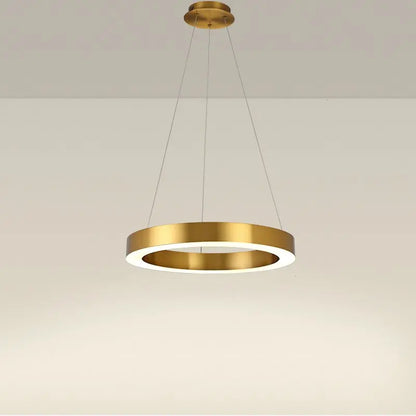 DecorBites™ Circular Gold Ring LED Pendant Light for Dining Room and Living Room
