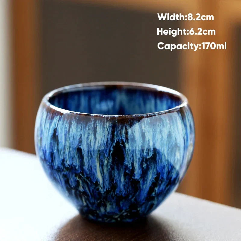 Taza de café de cerámica DecorBites™ de 170 ml, estilo Kung Fu, con diseño de huevo.