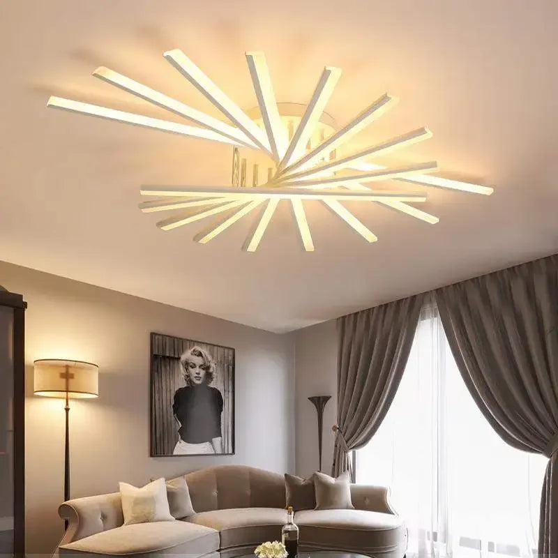 DecorBites™ LED Chandelier Fan Lampshade for Living Room Bedroom Dining Study Aluminum Ceiling Lamp