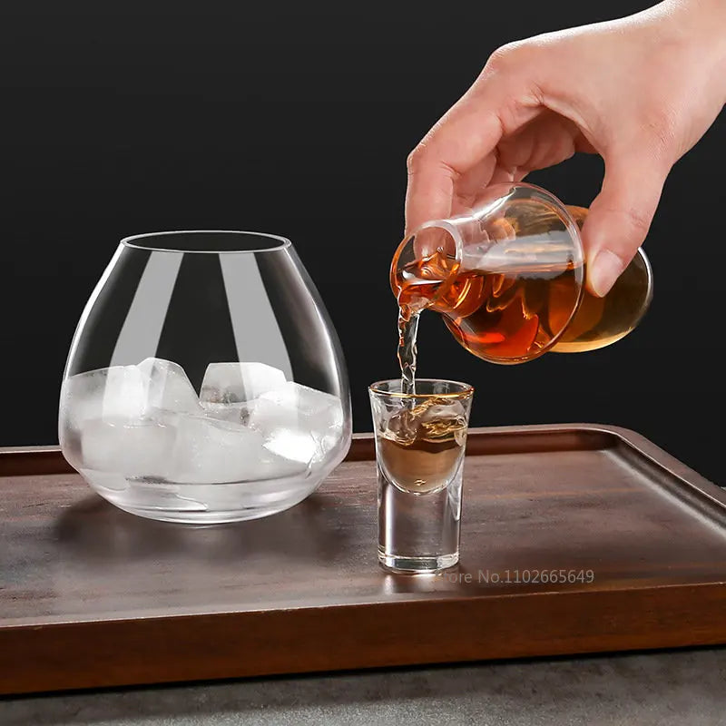 Decorbites™ Japanisches Glas-Weinflaschen- und -Becher-Set mit Weinwärmer