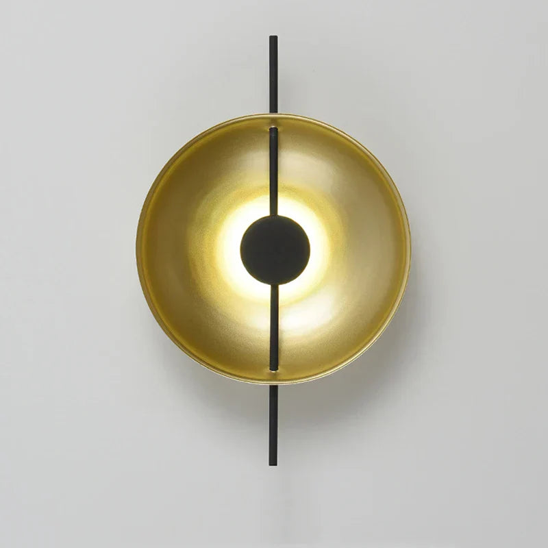DecorBites™ Gold Circle LED Wall Light 10W, Postmodern Black Sconce for Foyer, Bedside, Hotel, Aisle