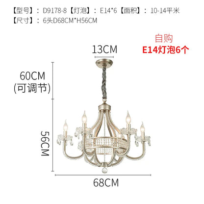 DecorBites™ Crystal Chandelier: Luxe Nordic Bedroom Living Room Pendant Light