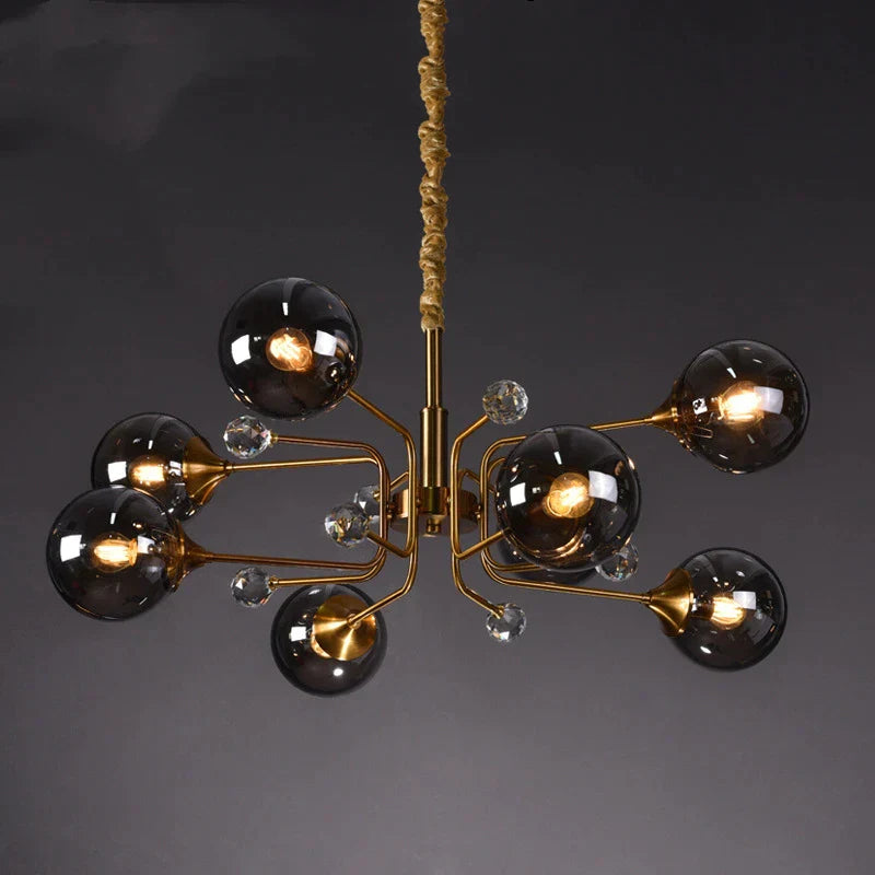 DecorBites™ Glass Bubble Chandelier: Luxury LED Glass Ball Suspension Lamp for Living Room, Bedroom, and Shop