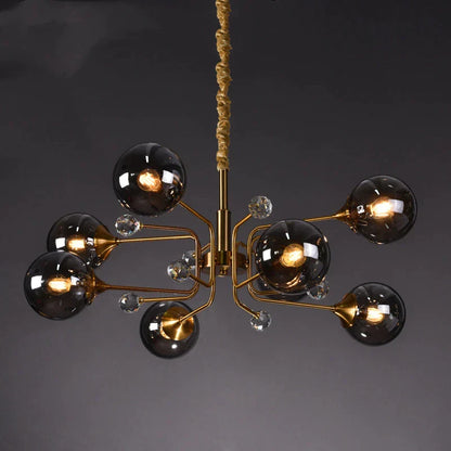 DecorBites™ Glass Bubble Chandelier: Luxury LED Glass Ball Suspension Lamp for Living Room, Bedroom, and Shop