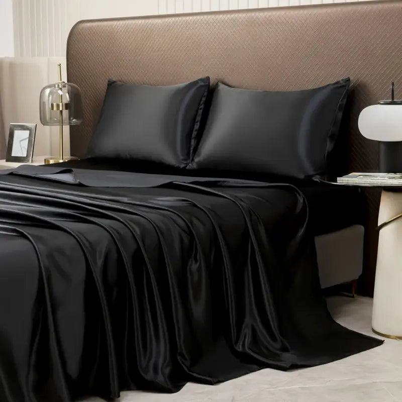 Opulent Solid Color Satin Bedding Set