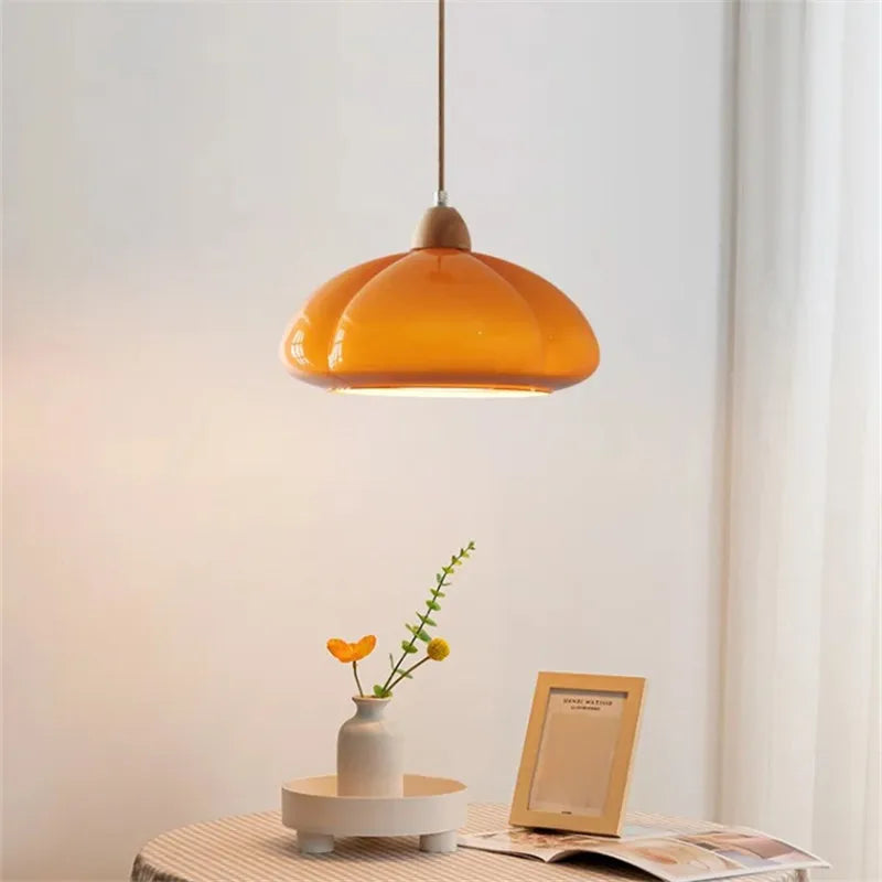 Lámpara de araña de calabaza de cristal DecorBites™ para iluminación de balcones, dormitorios y restaurantes.