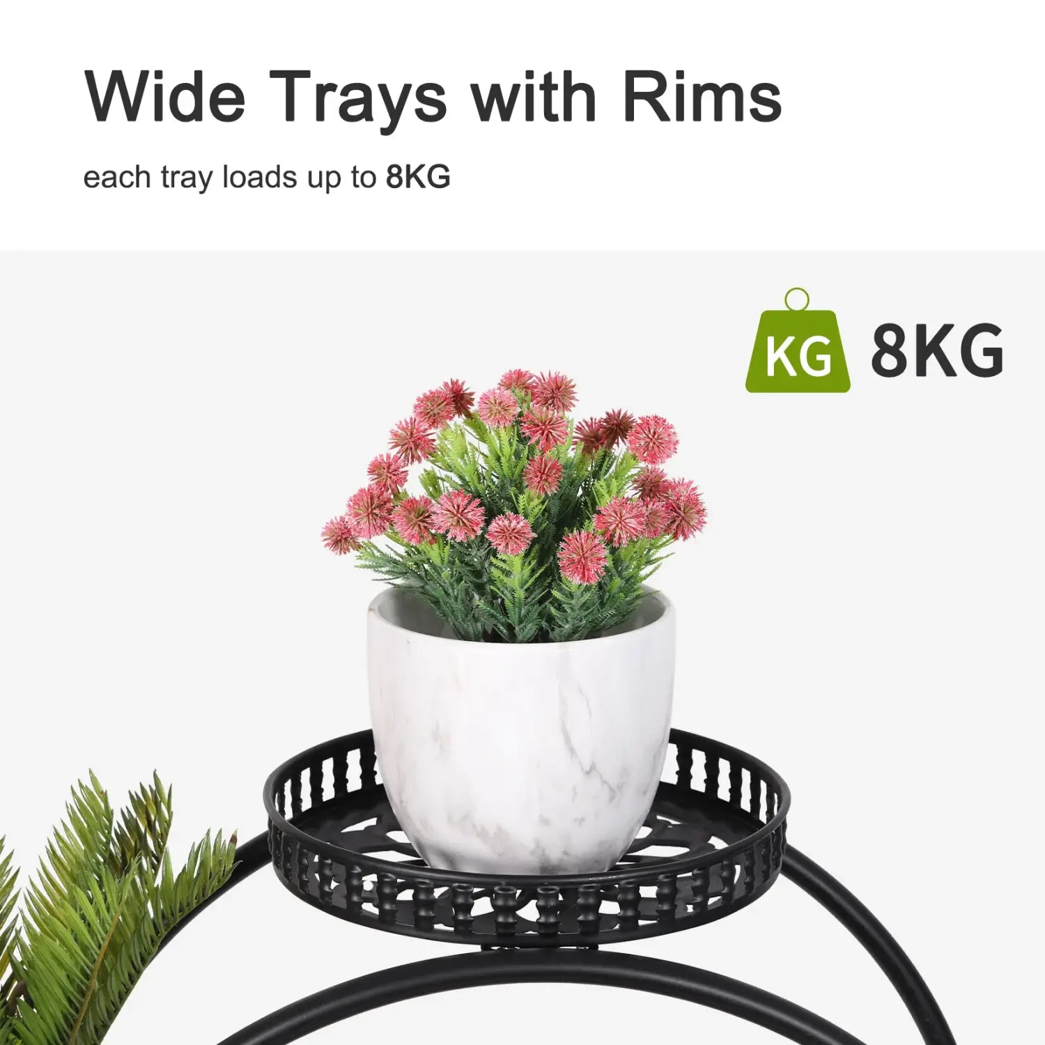 Soporte para plantas Decorbites™ con 4 ruedas y 6 macetas
