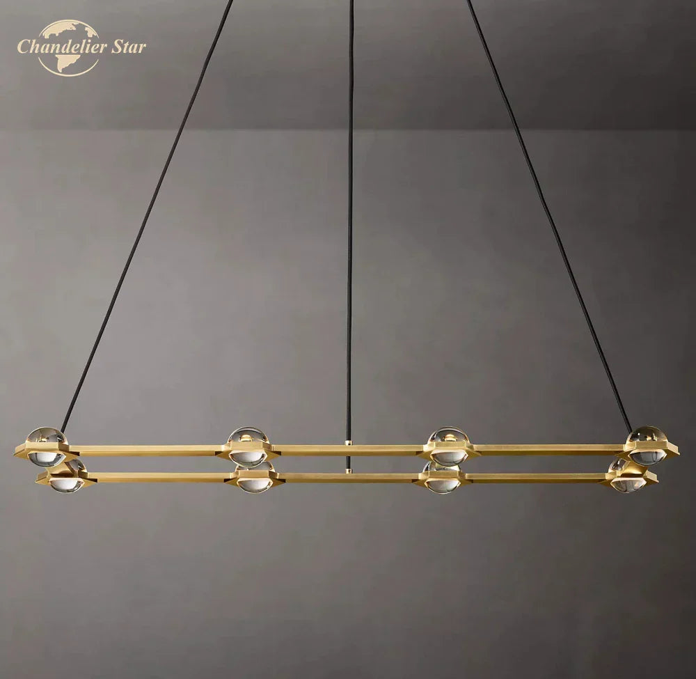 DecorBites™ Éclatant Crystal Chandelier - Luxe Rectangular Pendant Light for Home Décor