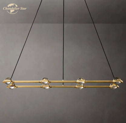 DecorBites™ Éclatant Crystal Chandelier - Luxe Rectangular Pendant Light for Home Décor