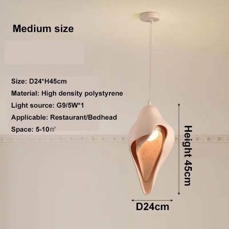 DecorBites™ Gypsum Pendant Lamp Conch Design Wabi Sabi Style for Living Room or Bedroom