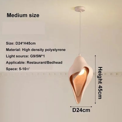 DecorBites™ Gypsum Pendant Lamp Conch Design Wabi Sabi Style for Living Room or Bedroom
